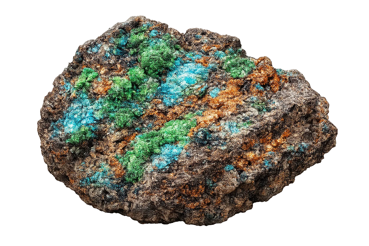 Muestra mineral crisocola y malaquita