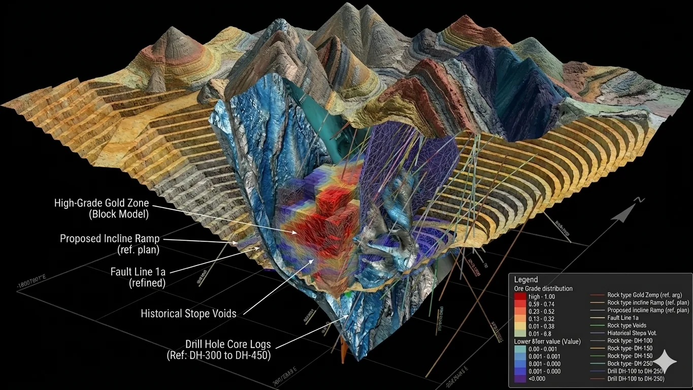 Modelo 3D de recursos y reservas